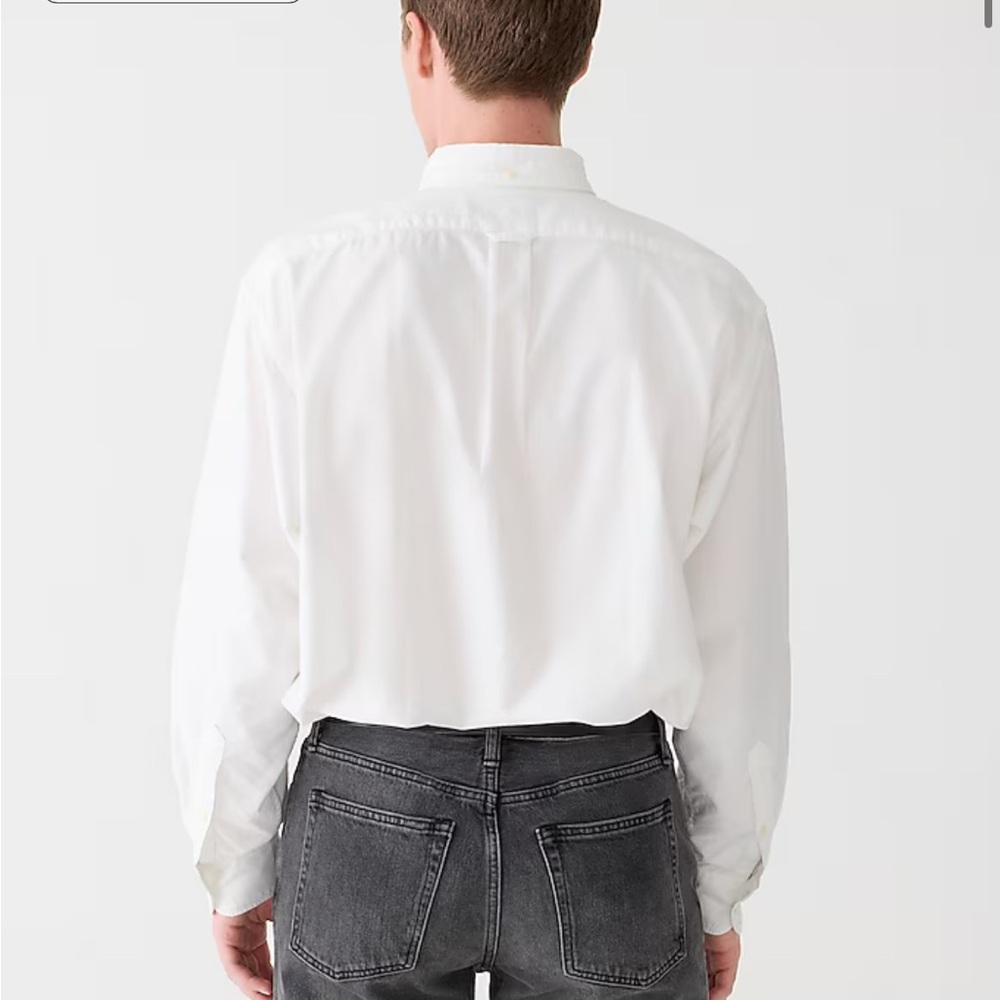 NWT J.Crew Men’s flex washed oxford shirt white button down shirt size M - Picture 2 of 5